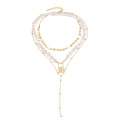 Shangjie OEM Gold Pearl Jewelry Collier Collier minimaliste Collier Minimaliste en plusieurs couches